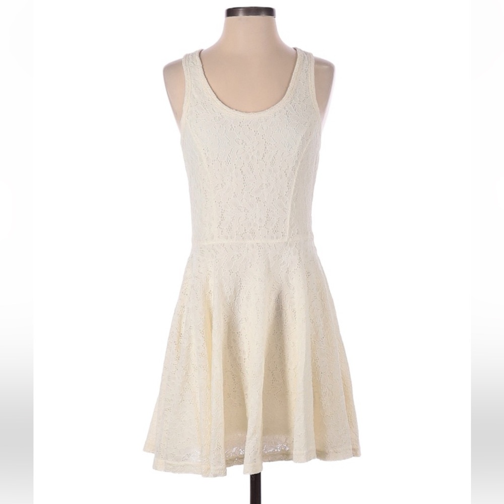 Express Ivory Embroidered Dress, Small